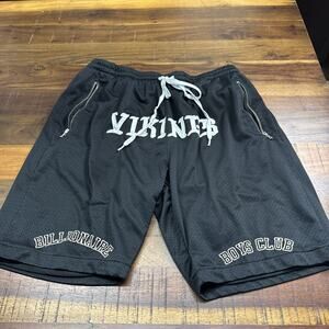 Billionaire Boys Club black "Vikings" mesh shorts with drawstring waist Size XXL